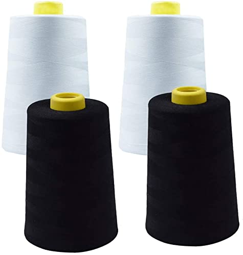 Polyester Sewing Thread – 4 x 500m, Black & White