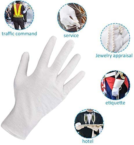 White Cotton Gloves – 2 Pairs
