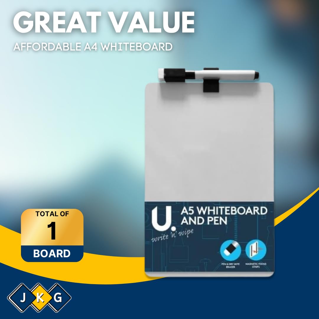 A4 Whiteboard with Pen & Magnetic Fixing Strips