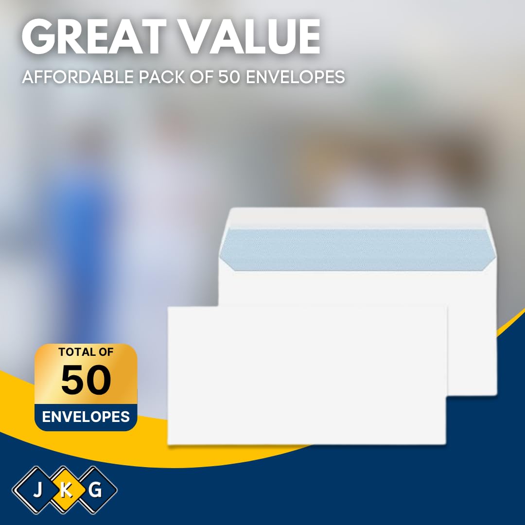 DL White Self-Seal Envelopes – Pack of 50