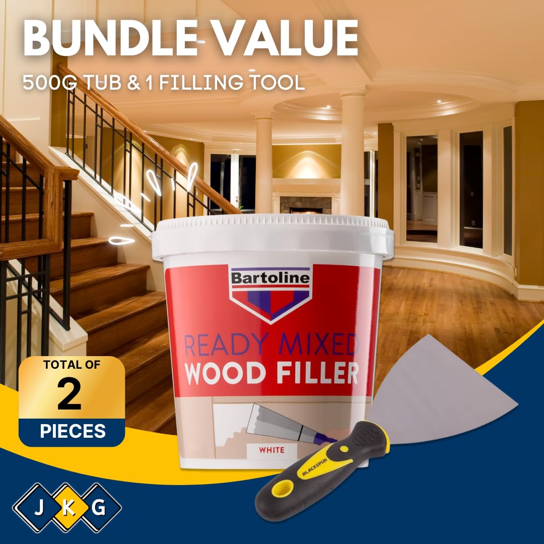 White Wood Filler 500g & Filling Scraper