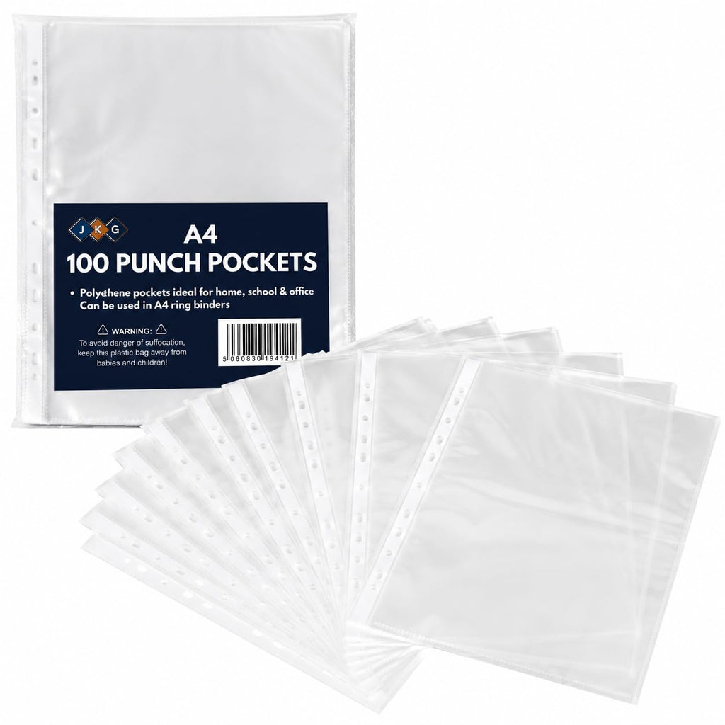 A4 Plastic Punched Wallets – Pack of 100