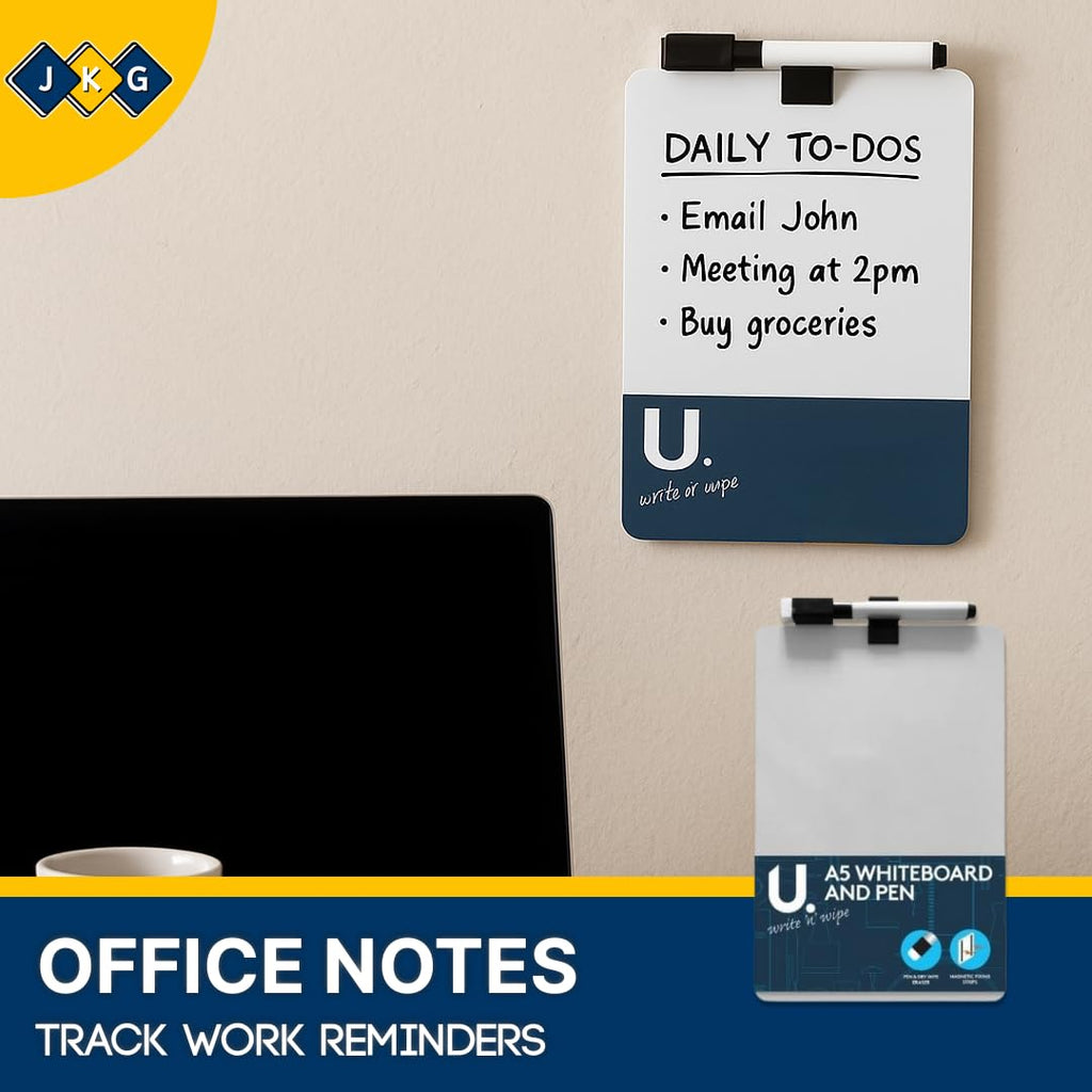 A4 Whiteboard with Pen & Magnetic Fixing Strips