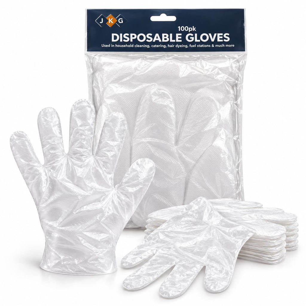 Disposable Plastic Gloves – Pack of 100