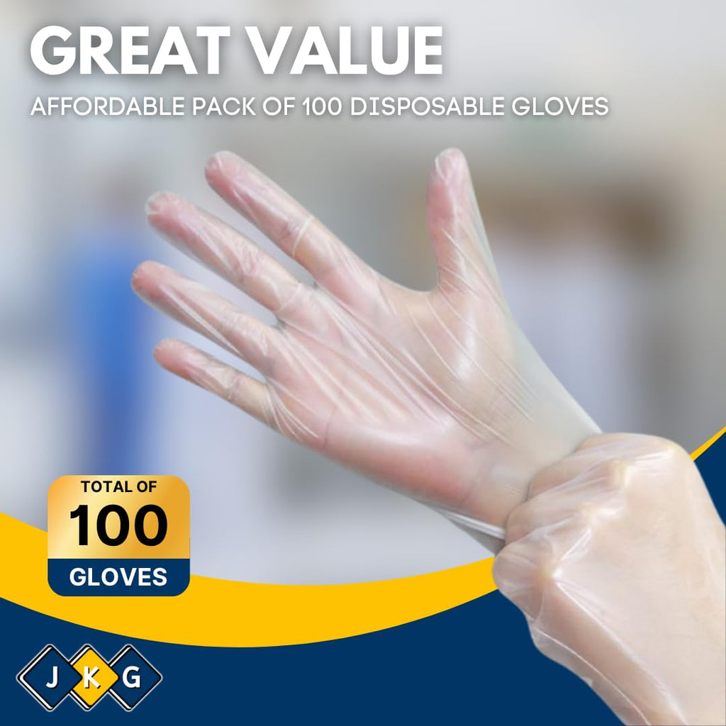 Disposable Plastic Gloves – Pack of 100