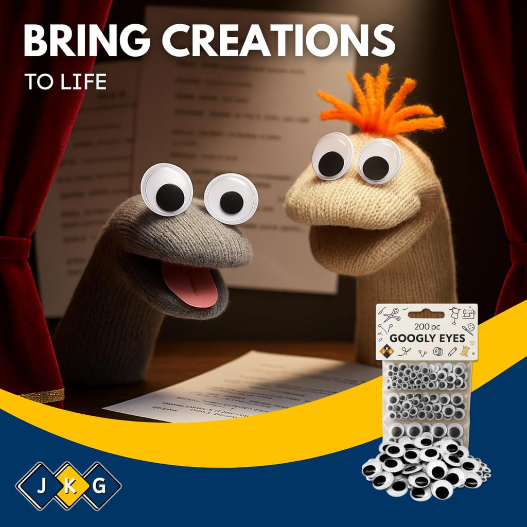 Googly Eyes – Pack of 200, 3 Sizes