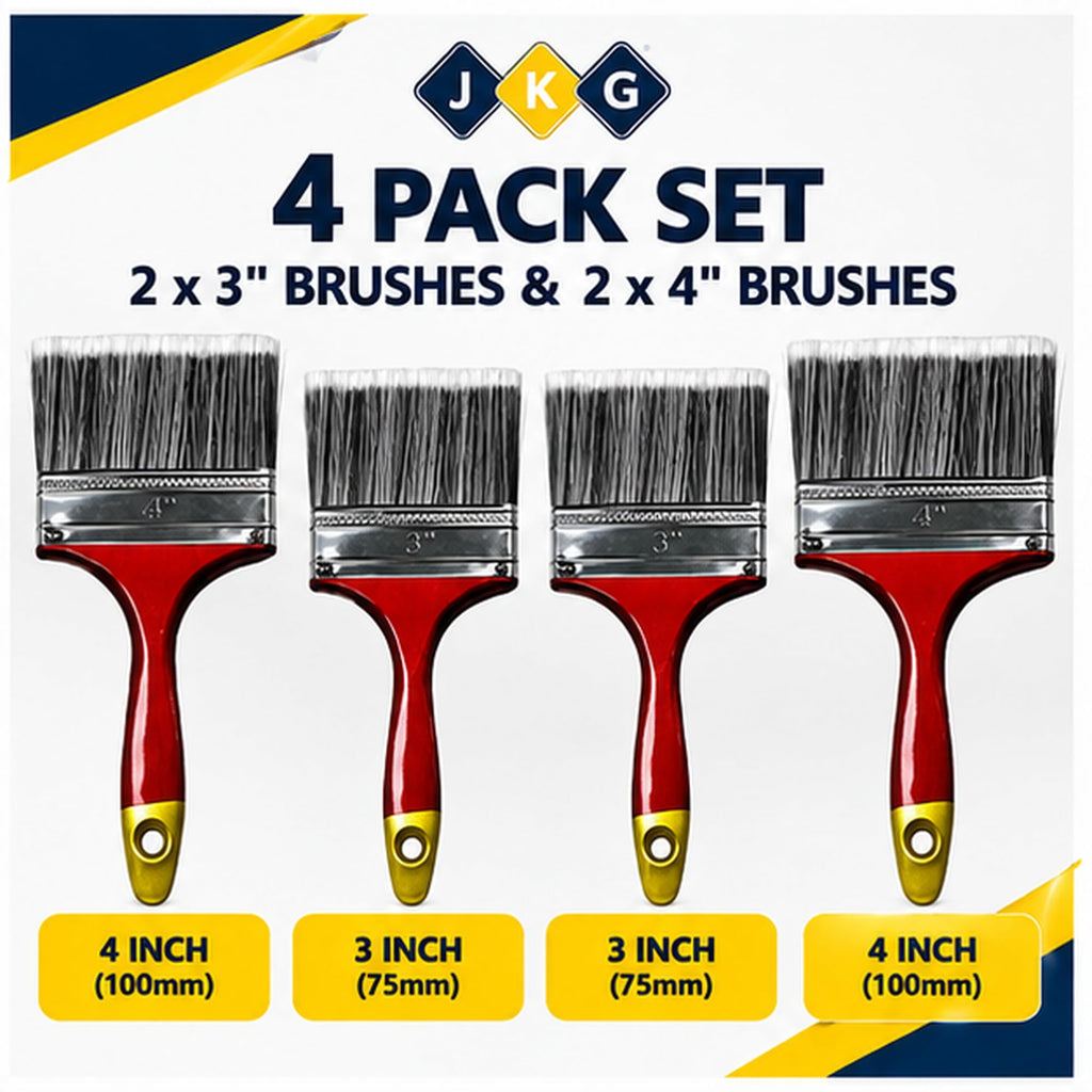 Paint Brush Set – 4 Pack (3" & 4")