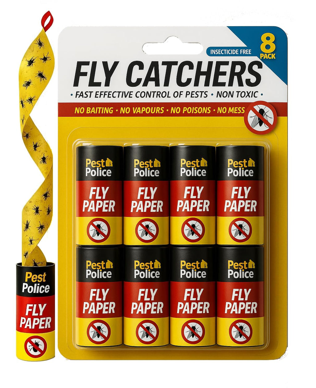 Sticky Fly Trap Strips – Pack of 8
