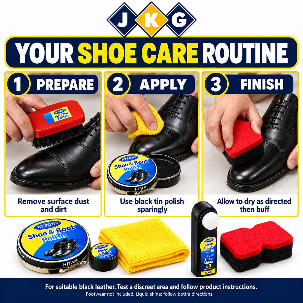 Black Shoe Polish Kit – 5 Piece