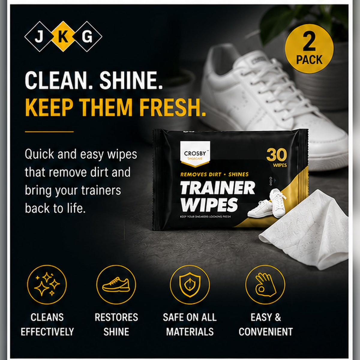 Trainer Cleaning Wipes – Pack of 60