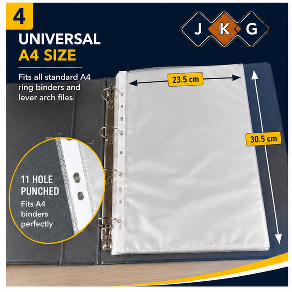 A4 Plastic Punched Wallets – Pack of 100