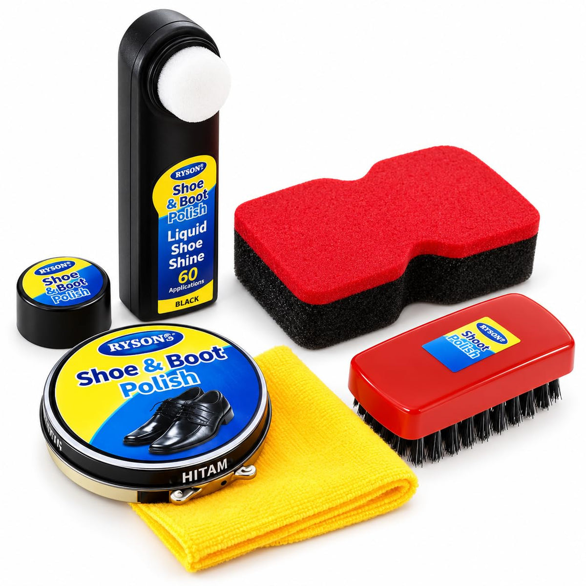 Black Shoe Polish Kit – 5 Piece