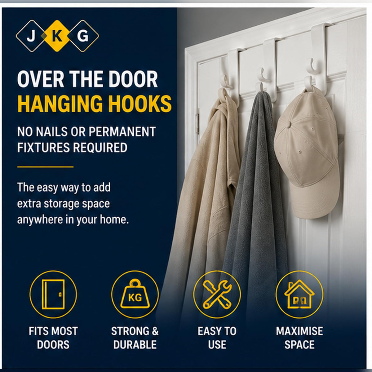 Over-the-Door Hooks – Pack of 4
