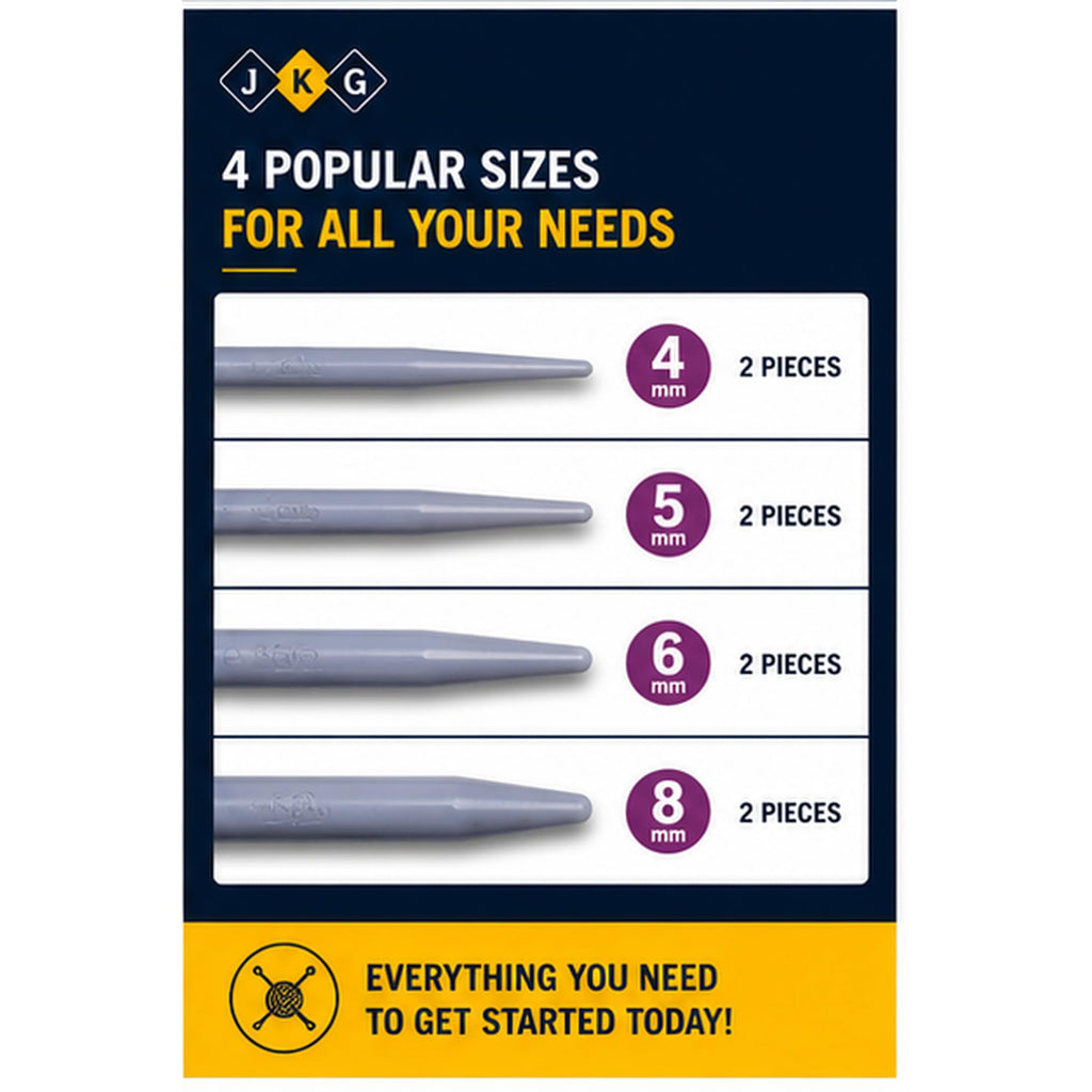 Plastic Knitting Needle Set – 8 Piece