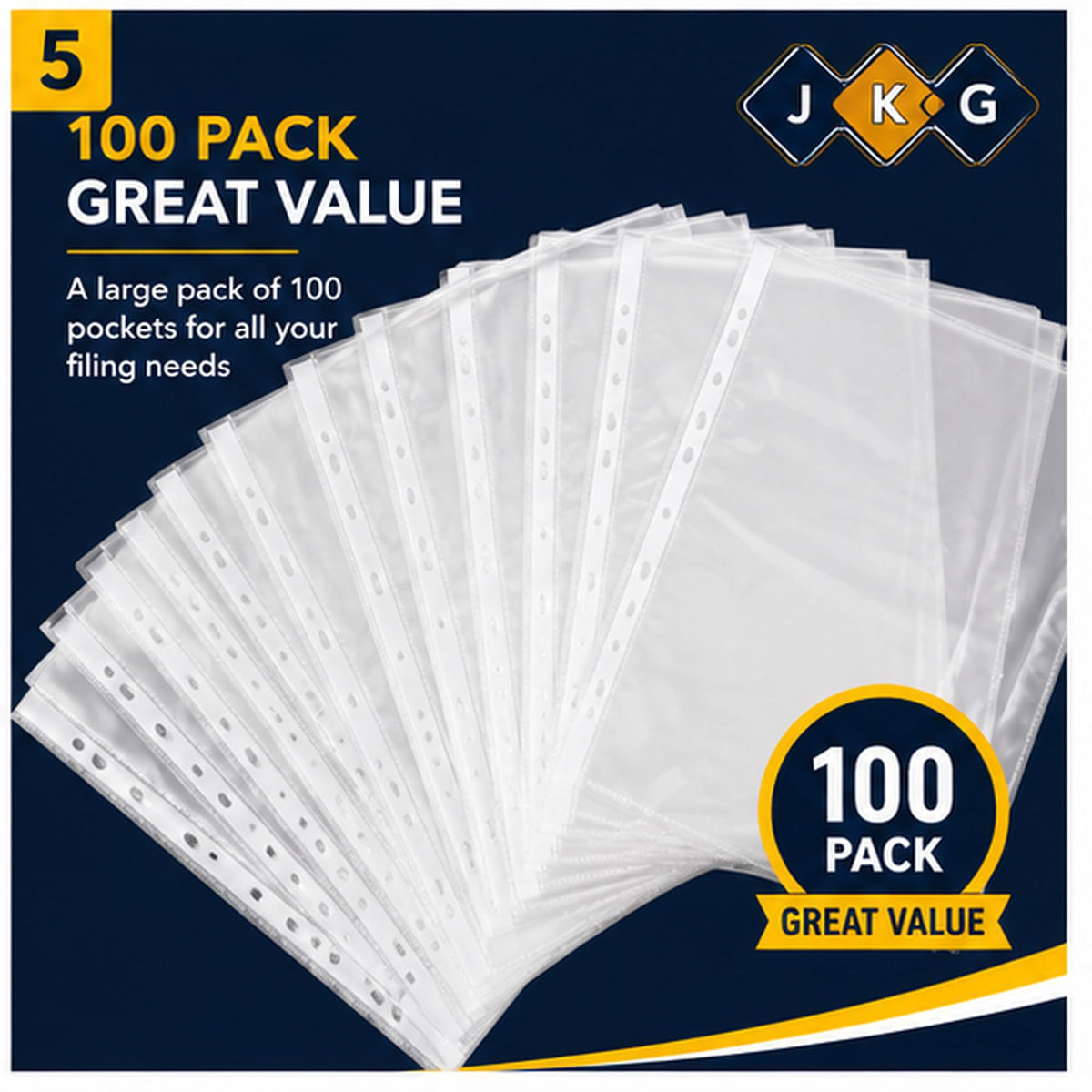 A4 Plastic Punched Wallets – Pack of 100