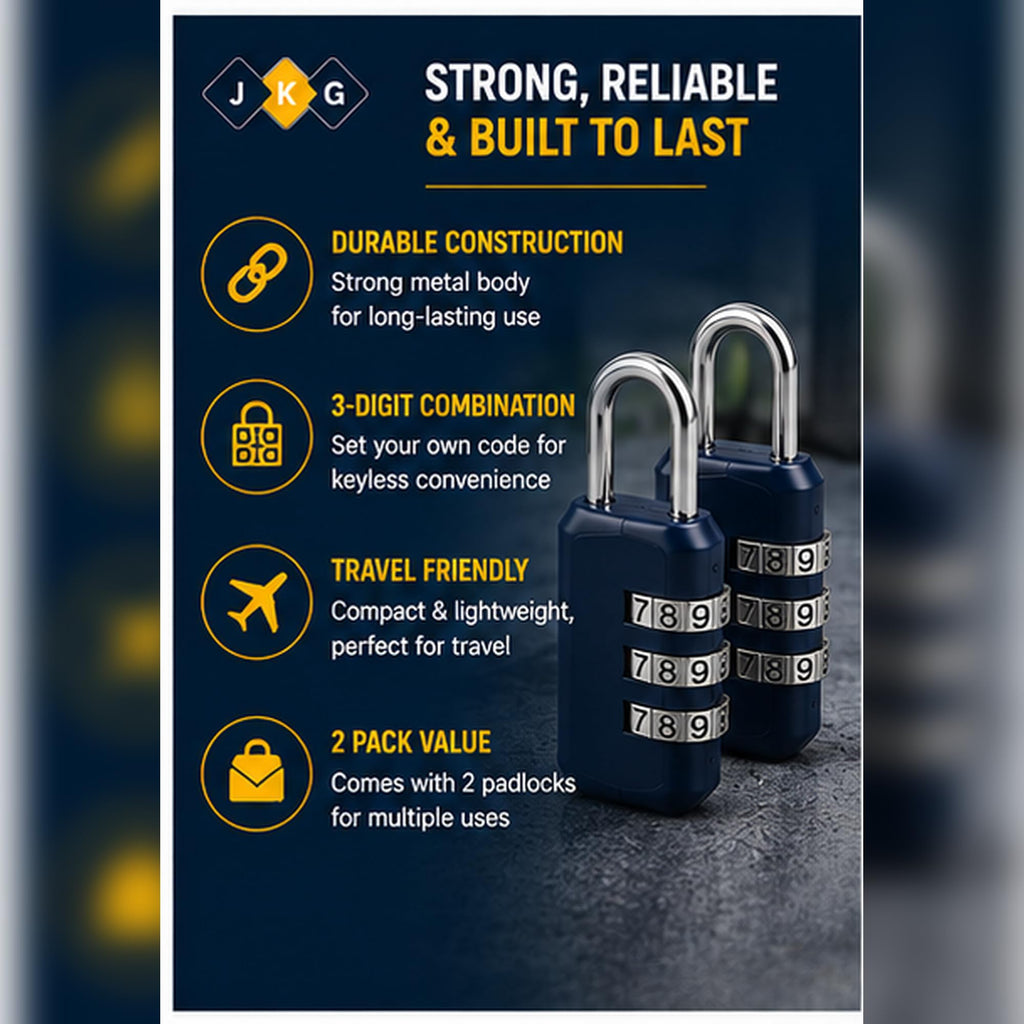 Combination Padlocks – Pack of 2