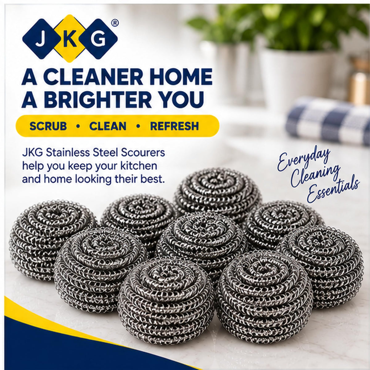 Stainless Steel Scourers – Pack of 8