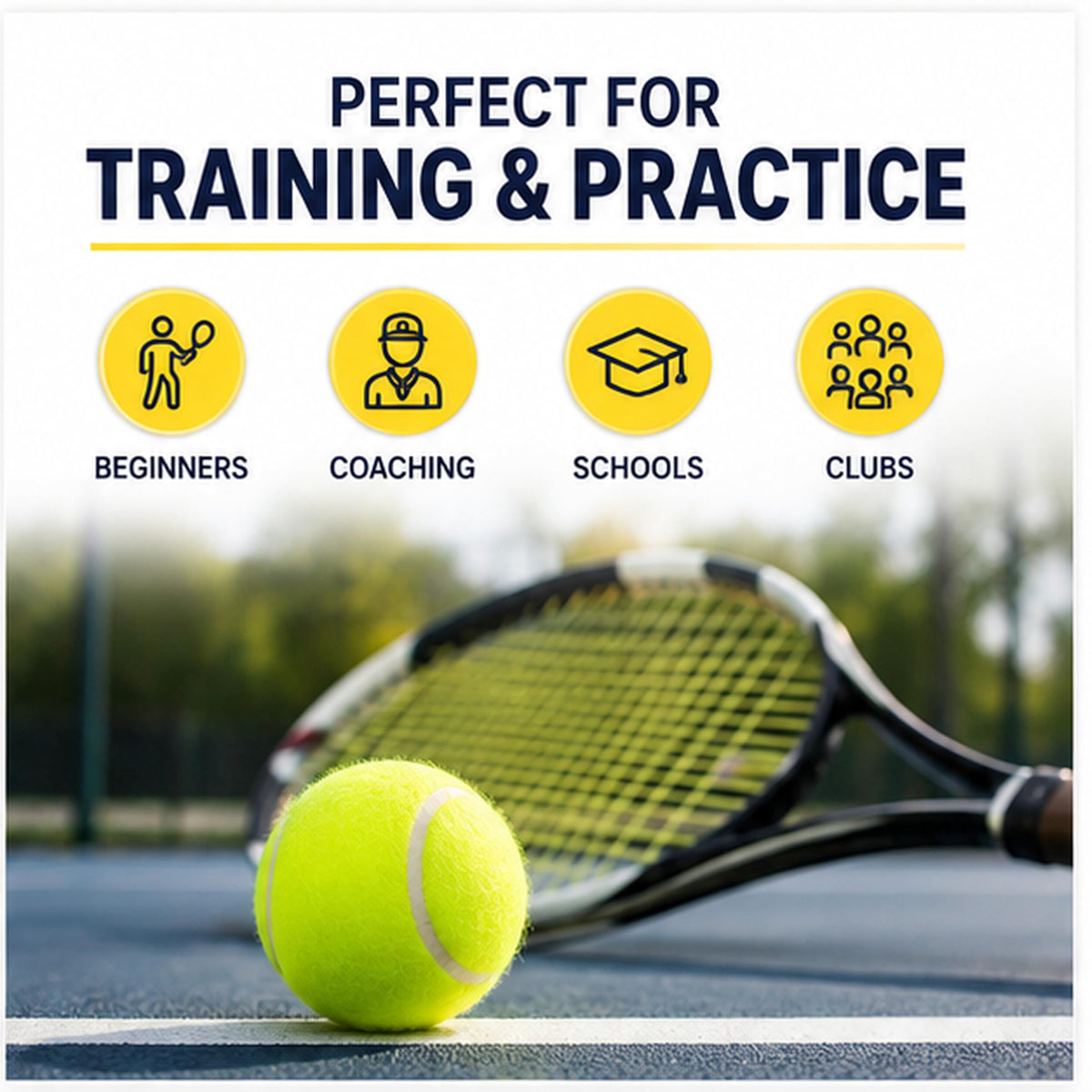 Tennis Balls with Mesh Bag – Pack of 12