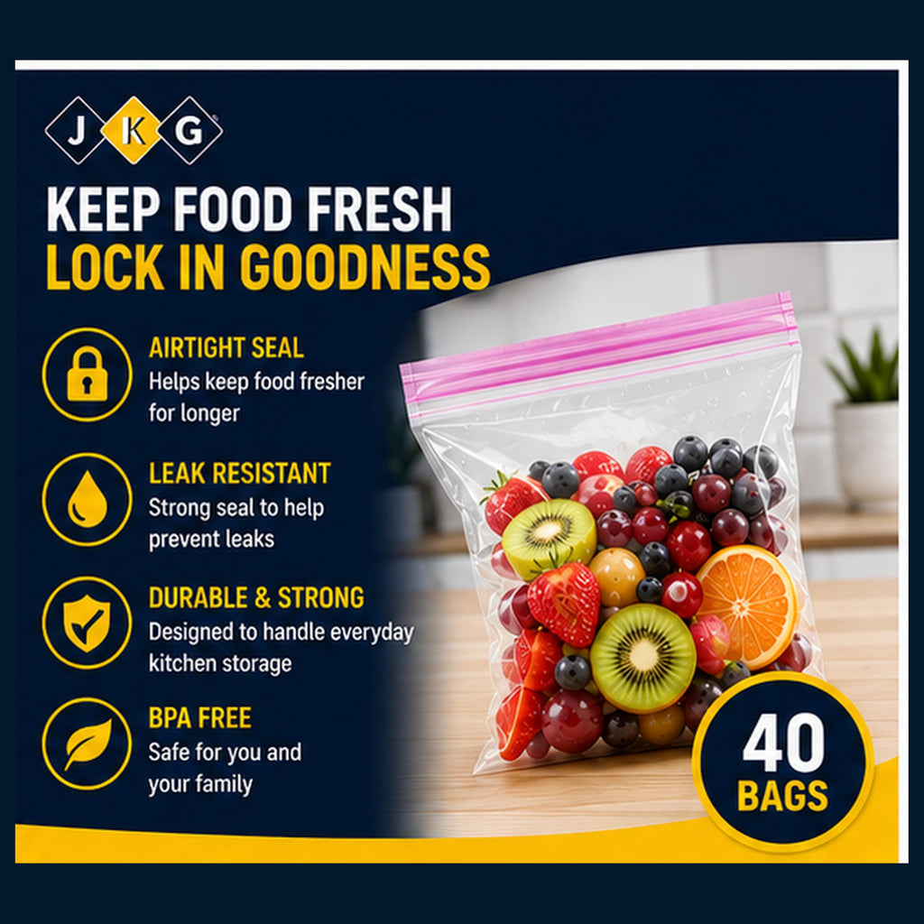 Zip Seal Freezer Bags 16.5 x 22.5cm – Pack of 40