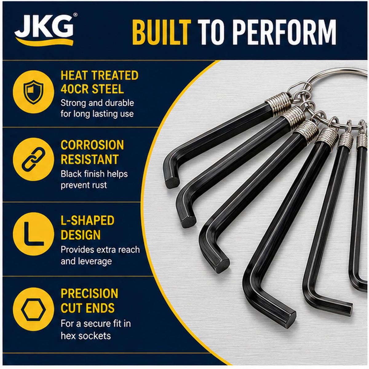 Hex Key Set 1.5–6mm – 8 Piece