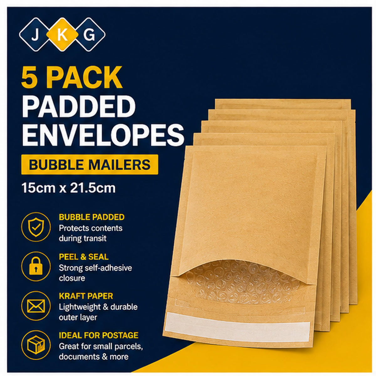 Padded Envelopes 15 x 21.5cm – Pack of 5
