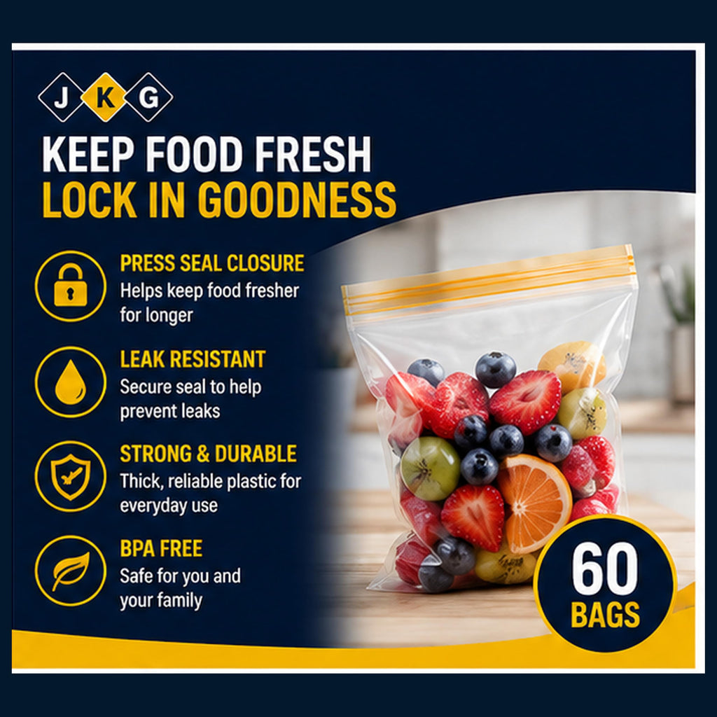 Press Seal Freezer Bags 16 x 16cm – Pack of 60