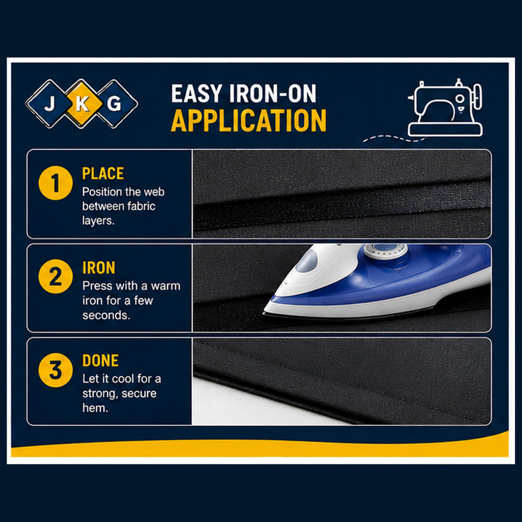 Black Iron-On Hemming Web Tape – 25m x 2cm