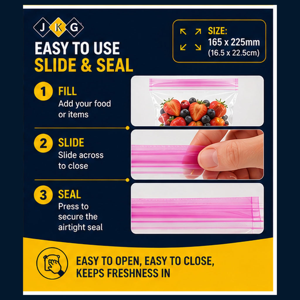Zip Seal Freezer Bags 16.5 x 22.5cm – Pack of 40