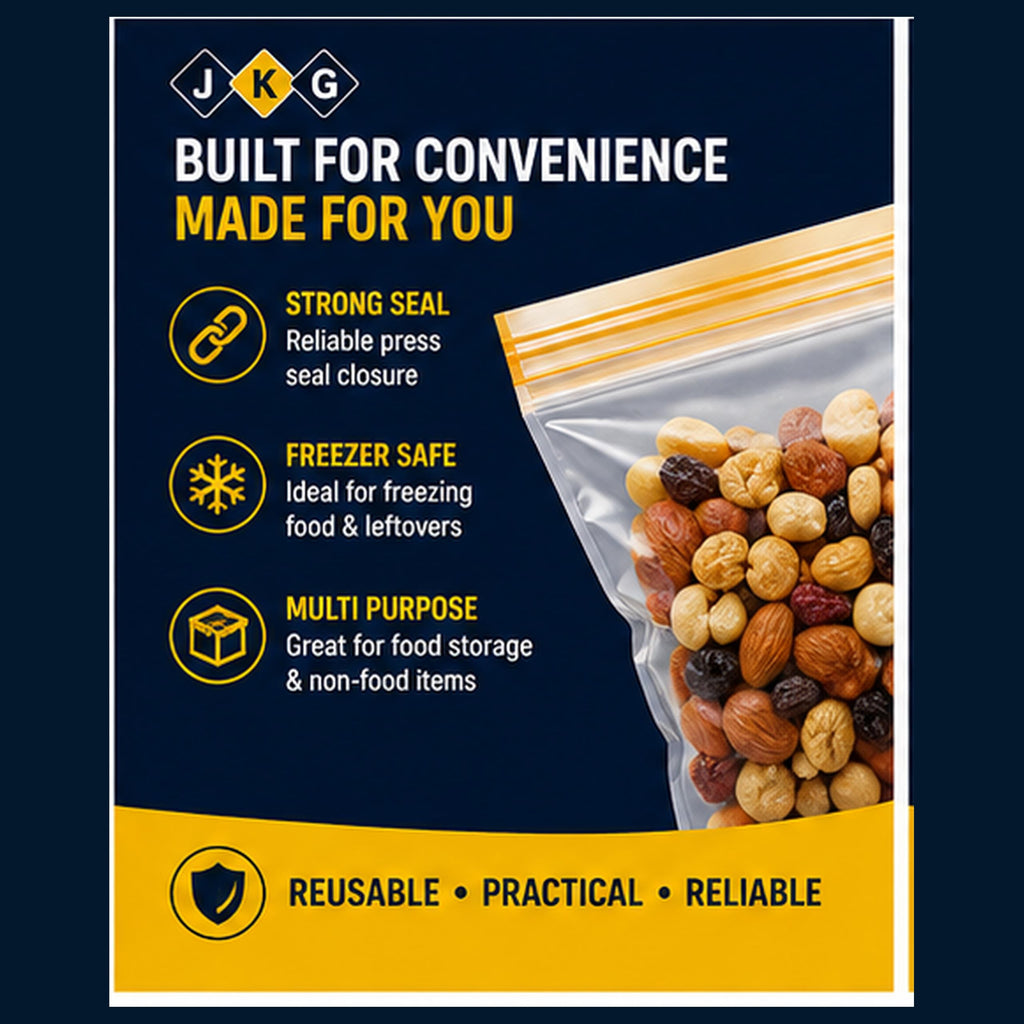 Press Seal Freezer Bags 16 x 16cm – Pack of 60