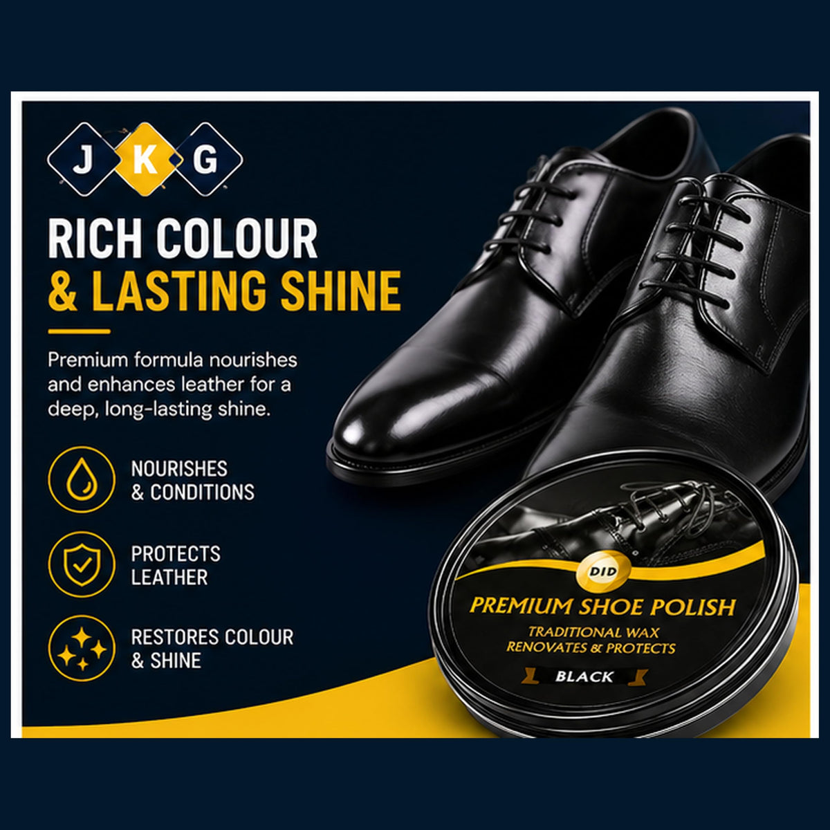 Black Shoe Polish Cream – 50ml