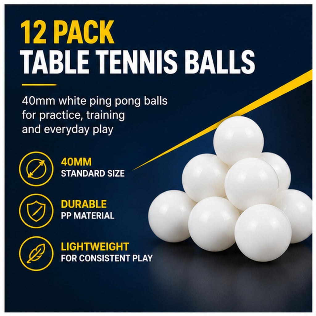 Table Tennis Balls 40mm – Pack of 12