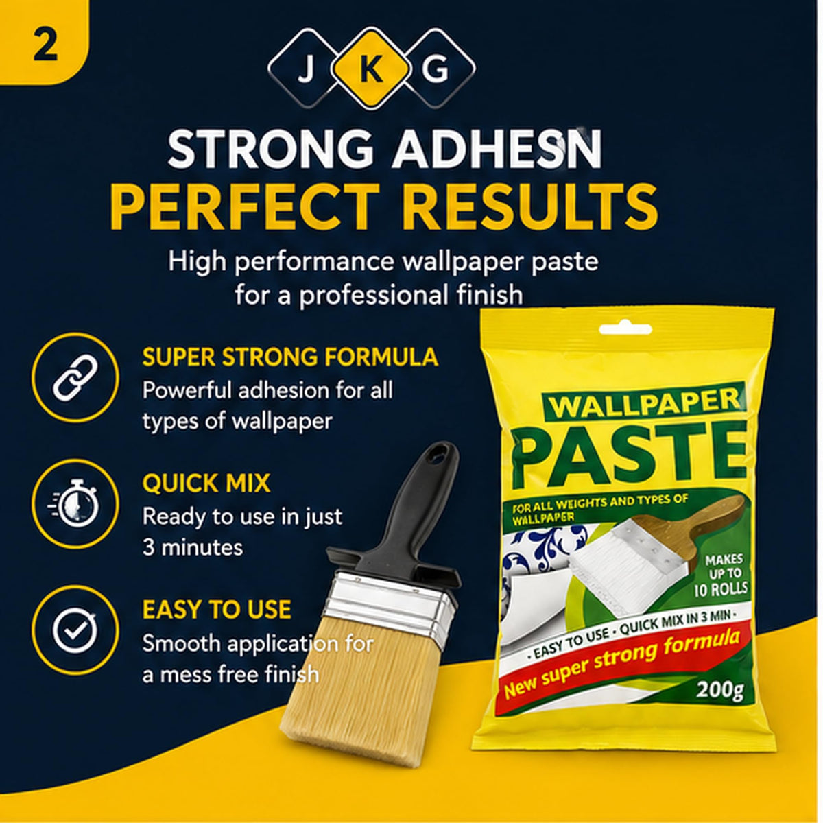 Wallpaper Paste 200g & Pasting Brush Kit